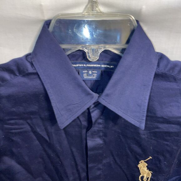 Ralph Lauren Golf Women’s Button Up Shirt Sz 6 Dark Navy Blue Athleisure Active - Picture 3 of 12